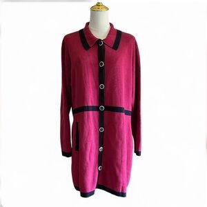 90s Vintage Liz Claiborne office casual knit dress SIZE 1X in Burgundy Red